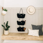 OrganiHaus Black Hanging Wall Baskets for Storage | Hanging Baskets for Bathroom Organizing | Behind Door Storage | Over the 