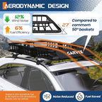 Garvee 51 in x 36 in Universal Roof Rack Basket, 200 LBS Capacity Luggage Rack, Heavy Duty Rooftop Cargo Carrier, Car Top Luggage Holder Basket Heavy Duty for SUVs, Trucks, Vehicles