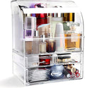 Clear Large Acrylic Makeup Organizer With Lid Cosmetic Storage Drawers Portable Makeup Organizers Dustproof And Waterproof Bo