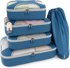Shacke Packing Cubes for Travel 5 Set - Premium Luggage Organizer Bags - Versatile Travel Organizer for Women and Men - Optim