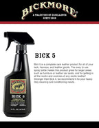 Bick 5 Leather Cleaner Conditioner Spray 16 fl oz, For All Leather Goods, USA Made