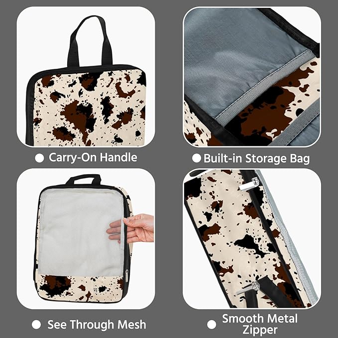 7 Pcs Compression Packing Cubes for Travel, Waterproof Suitcase Luggage Backpack Organizer with Toiletry Bag Travel Essential