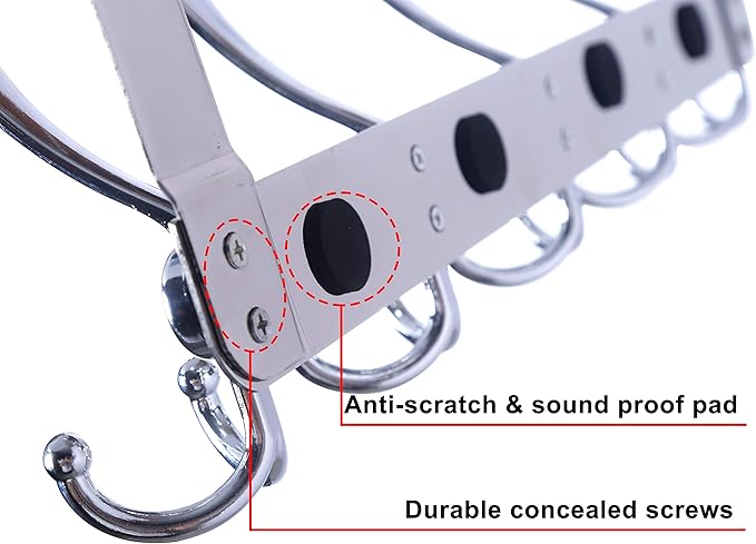 Dseap Over The Door Hook Hanger - Fits 1 3/8" to 1 3/4" Standard Doors | 5 Tri Hooks Heavy Duty Towel/Coat Rack | Door Organi