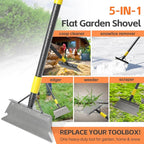 Floor Scraper Long Handle - Weed Scraper Tool,Multifunctional Garden Cleaning Flat Shovel,Heavy Duty Metal Sharp Blade for Lawn Edging,Sidewalk Weeding,Driveway Steps Snow Shovel Ice Removal 60"