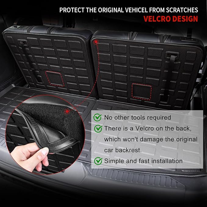 Floor Mats Compatible with 2020-2026 Ford Explorer 6 Seat Trunk Mat Cargo Liner TPE Back Seat Cover Protector 2025 Explorer Accessories (Fit 6 Seat,Trunk Mat with Backrest Mats+Floor Mats)