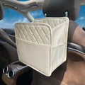 Upgrade Car Seat Organizer Backseat with Storage Pockets, Multipurpose Car Organizer Hanging, Car Trash Bag Can,Premium PU