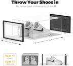 SEE SRPING XX-Large Shoe Storage Box Fit Size 14, Clear Plastic Stackable Shoe Organizer for Closet, Shoe Rack Sneaker Contai
