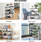 Shoe Rack for Entryway 4 Tier Foldable Shoe Rack Without Assembly Collapsible Metal Shoe Organizer Folding Shoe Storage Rack 