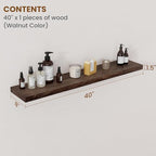 Floating Shelves for Wall Decor, 8 Inch Deep Rustic Solid Elm Wood Floating Shelves Wall Mounted, Wall Shelves with Invisible