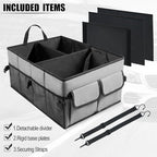 UYYE Auto Collapsible Trunk Organizer, 3 Large Compartments and 6 Pockets Durable for Cargo Storage, Easy to Storage Tools With
