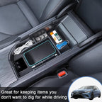TOPINSTALL Center Console Tray Compatible with 2018-2024 Toyota Camry XLE XSE and 2020-2024 Camry LE SE with Dual USB Ports, Interior Accessories Armrest Console Organizer (Not for 2025)