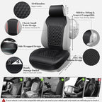 CAR PASS 2Pack Front Car Seat Covers Leather Memory Foam Water Proof Seat Protector Universal Fit for Cars SUVs Trucks Most V