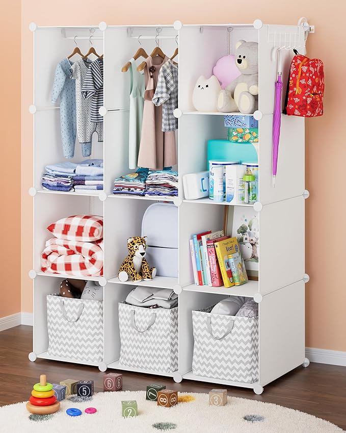 CUBEDIY Baby Closet Organizer for Nursery: Durable Baby Wardrobe for Closet - Customizable Baby Dresser Amoire Shelves - Wate