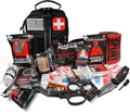 Survival First Aid Kit with Israeli Bandage, Chest Seal, Tourniquet, Splint, Tactical Military Combat Molle IFAK for Wound Ca