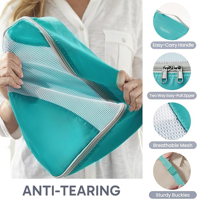 10 Set Packing Cubes for Travel, Gifts for Women Mom,Anti-Tearing Suitcase Organizer for Luggage with Shoe & Hanging Toiletry