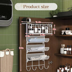 Wall-Mounted Hair Dryer Holder Styling Tool Organizer 4-Shelf Storage Wire Basket with Hook Heat Safe Rack for Hair-Straighte