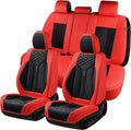 Coverado Car Seat Covers Full Set, 5 Seats Leather Seat Covers for Cars, Waterproof Front and Rear Car Seat Cushions Protecto