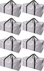 Extra Large Moving Bags with Zippers & Carrying Handles, Heavy-Duty Storage Tote for Space Saving Moving Storage, Fold Flat, 