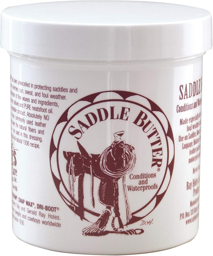 Ray Holes Saddle Butter with Leathercraft Applicator Sponge Included, Ideal for Use on Saddles, Boots, Chaps, Gun Scabbards, 