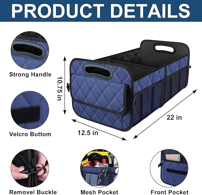 Deosk Car Trunk Organizer for SUV, Car Organizers and Storage with 6 Pocket, Car Accessories for Women/Men 50L Waterproof