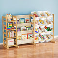 SpaceAid 3-in-1 Toy Storage Organizer with 4 Shelves and 12 Bins, Toy Organizers Storage 3-Tier Bookshelf, Kids Bin Shelf Box