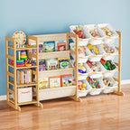 SpaceAid 3-in-1 Toy Storage Organizer with 4 Shelves and 12 Bins, Toy Organizers Storage 3-Tier Bookshelf, Kids Bin Shelf Box