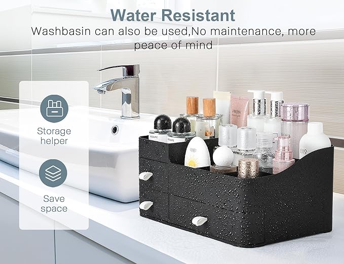 Cologne Perfume Organizer With Drawers,Large Perfumes Vanity Countertop Storage,Perfume Stand for Cologne, Deodorant, Beard, 