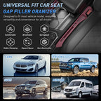 Car Seat Gap Filler 2Pack, Inserts Between Seats Console with Organizer Storage Upgraded Phone Holder Side Seat Gap Fillers Cars Front Seats Fill Plug Car Essentials for Vehicle SUV Truck (Wine Red) | Organizer Storage, Cars Front Seats, Fill Plug, Car...