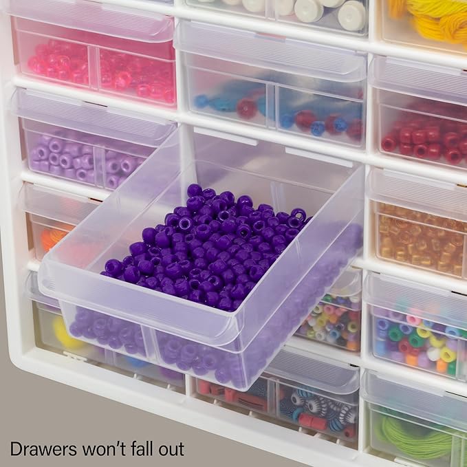 Akro-Mils 24-Drawer Plastic Drawer Storage Cabinet for Garage Organization, Bead Organizer, Building Bricks Storage, Teacher 