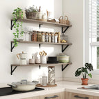 Axeman 40 Inch Floating Shelves | 8 Inch Deep Grey Wall Shelves Set of 2 | 39.4" W x 8" D Rustic Grey Wood Shelves for Bathro