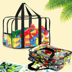 6 Packs Toy Storage Bags with Labels, Reusable Clear PVC Board Game Storage, Travel Waterproof Organizer Bags with Zipper Lar