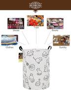HUNRUNG Laundry Hamper,Large Canvas Fabric Lightweight Storage Basket Toy Organizer Dirty Clothes Collapsible Waterproof for 