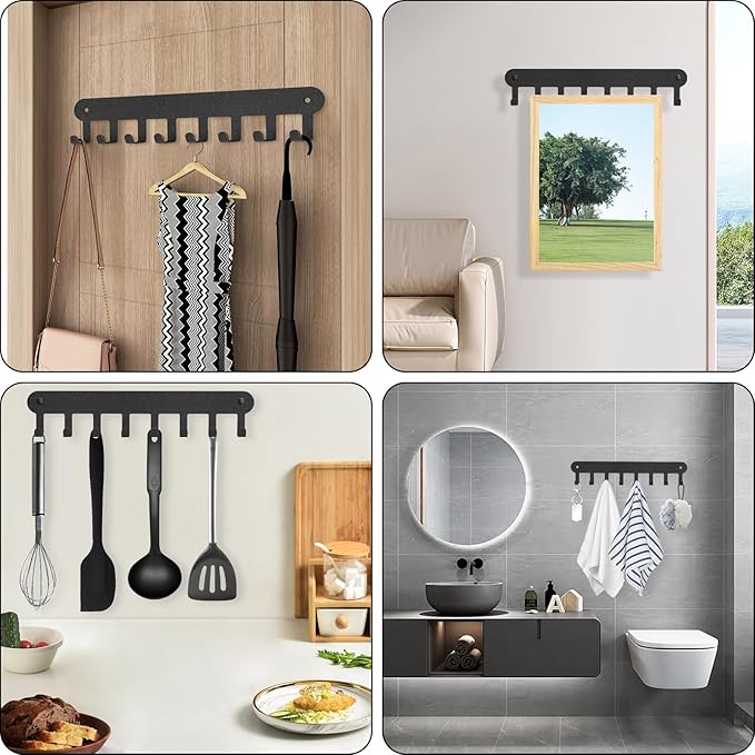 2 Pack Key Holder Wall Mount, Key Holder for Wall,Key Wall Holder, Key Hooks Hanging Keys, Key Hanger Wall Mount with 8 Hooks
