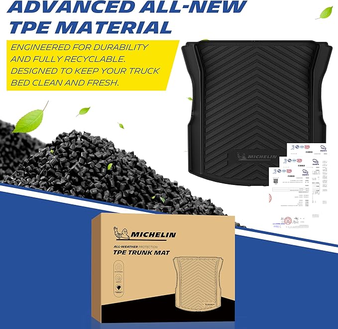 Michelin Premier Series Trunk Liner for 2024-2026 Tesla Model 3 Highland, All-Weather Trunk Mat, Custom Fit, Durable TPE, Cargo Mat, Non-Slip Cargo Liner