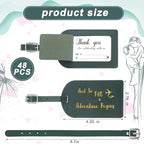 Sweetude 48 Sets Leather Luggage Tag Bulk and So The Adventure Begins Luggage Tags with Name Card for Wedding Bridal Shower B
