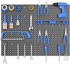 WALMANN 12"x16" Metal Pegboard Panels and Hooks for Garage, Tool Storage Pegboard with Hook - Compatible with 1/8" & 1/4" Hoo