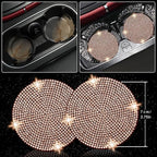 NBTEPEM 30 Pcs Bling Car Accessories Set for Women, Steering Wheel Cover Set, Bling Console Cover, Seat Belt Cushion, Shift Knob Cushion, Cup Coaster, Rhinestone Car Hanging Accessories (Champagne)