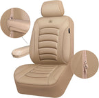 CAR PASS 3D Foam PU Leather Car Seat Covers, Universal Seat Covers Front 2 for Trucks SUV Sedan Automotive Seat Covers Armres