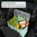 VENO 3 Pack Insulated Cooler Bag, Reusable Grocery Shopping Bag for Food Delivery, Heavy Duty, Large Size, Durable Handles, Double Zippers, Lid, Collapsible (Evergreen, 3 Pack)