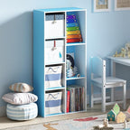 Furinno LUDER Book Shelf, 7-Cube Bookshelf, Bookcase with Open Shelves, 9.4 x 19.5 x 41.7, Easy Assembly, for Living Room, Be