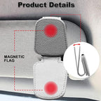 2 Pack Leather Car Visor Sunglass Holder, Magnetic Leather Glasses Eyeglass Hanger Clip for Car, Sunglass Clip Glasses Holder for Car Visor (Gray)