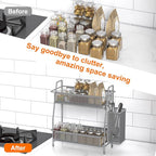 LEMIKKLE Spice Rack Organizer for Kitchen Counter, Spices Organizer and Storage Seasoning Organizer for Cabinet, Kitchen Meta