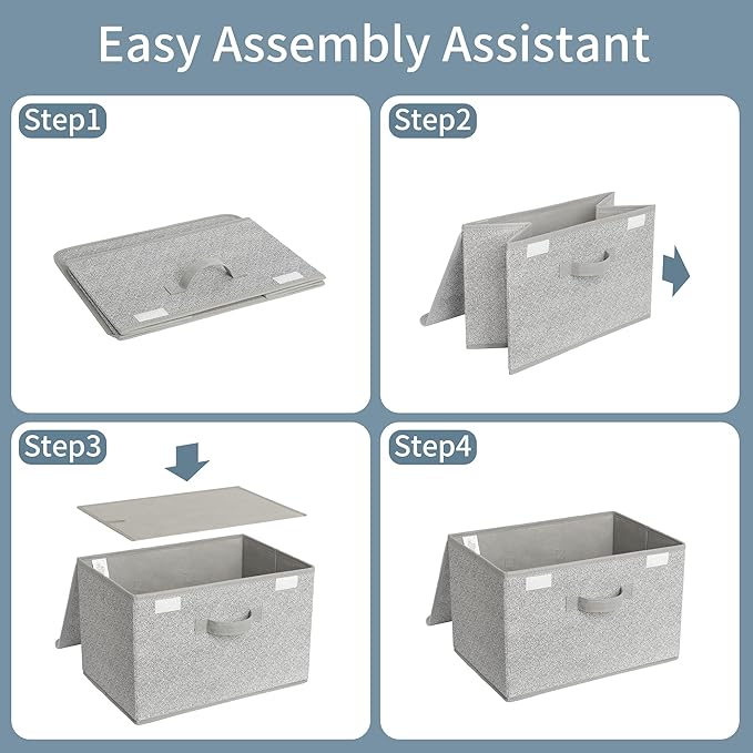 GRANNY SAYS Storage Baskets with Lids, Clothes Storage Boxes, Fabric Storage Bins, Keepsake Box, Closet Organizers and Storag