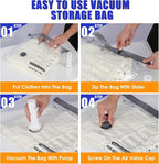 18 Pack Travel Vacuum Storage Bags with Rechargeable Wireless & Hand Pump, Portable Space Saver Bags for Travel & Home, Vacuu