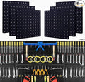 Peg Board Wall Organizer Panels - 6Pcs Black ABS Pegboard Wall Mount for Home, Craft Room, Garage, Kitchen, Workshop, Tool Or