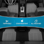 BDK All Weather Rubber Floor Mats for Car SUV & Truck - 4 Pieces Set (Front & Rear), Trimmable, Heavy Duty Protection (Grey), 1 Count (Pack of 1)
