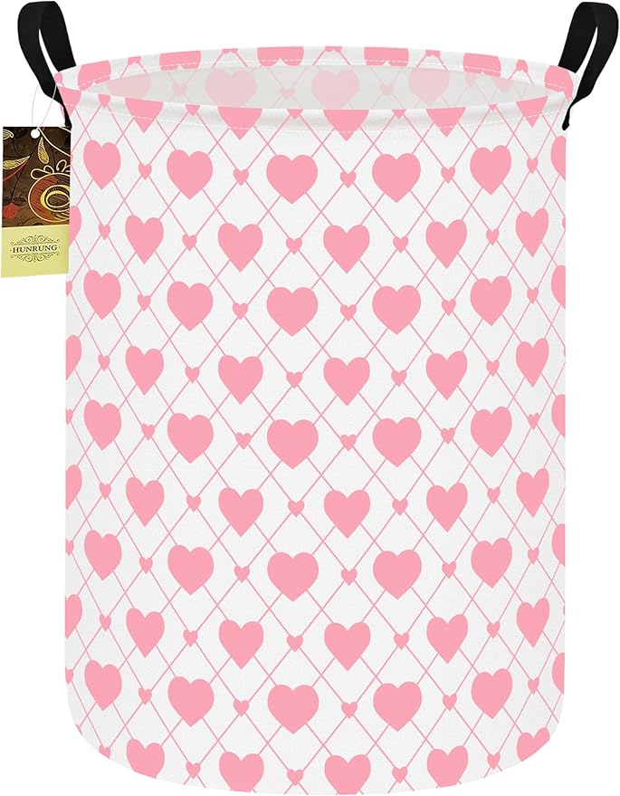 HUNRUNG Laundry Hamper,Large Canvas Fabric Lightweight Storage Basket Toy Organizer Dirty Clothes Collapsible Waterproof for 