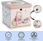 Idea Nuova Winnie the Pooh Collapsible Storage Cube with removable Lid, 10" Wx10 Hx10 D