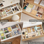 Lifewit 2.36" High 5 Pack Drawer Dividers, 16-22" Dresser Drawer Divider with 12 Pack Drawer Dividers for Clothes 4" High,10.