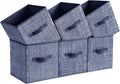 SONGMICS Storage Cubes, 11-Inch Non-Woven Fabric Bins with Double Handles, Set of 6, Closet Organizers for Shelves, Foldable,